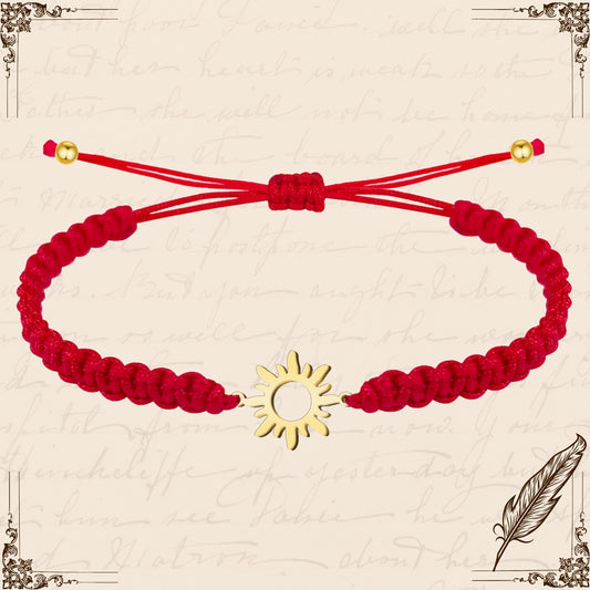 Pulsera Hilo Destino con Sol Acero Dorado
