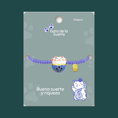 Pulsera Maneki-neko 🐱 |Pulsera Gato de la suerte| Amuleto de la suerte y protección | Hecha a mano con encanto oriental 💫