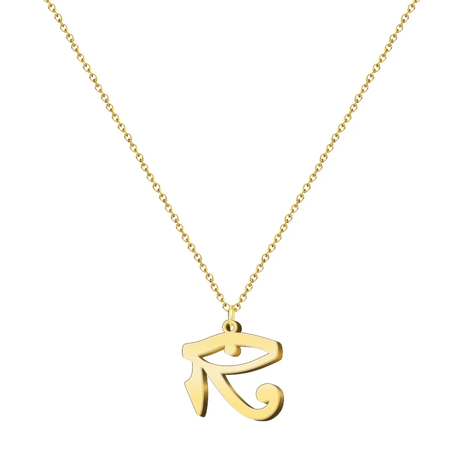 Colgante Ojo Horus Acero Dorado textura
