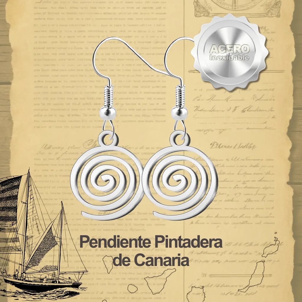 Pendientes Pintadera Canaria Espiral - cotigo