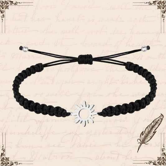Pulsera Hilo Destino con Sol Acero Plateado