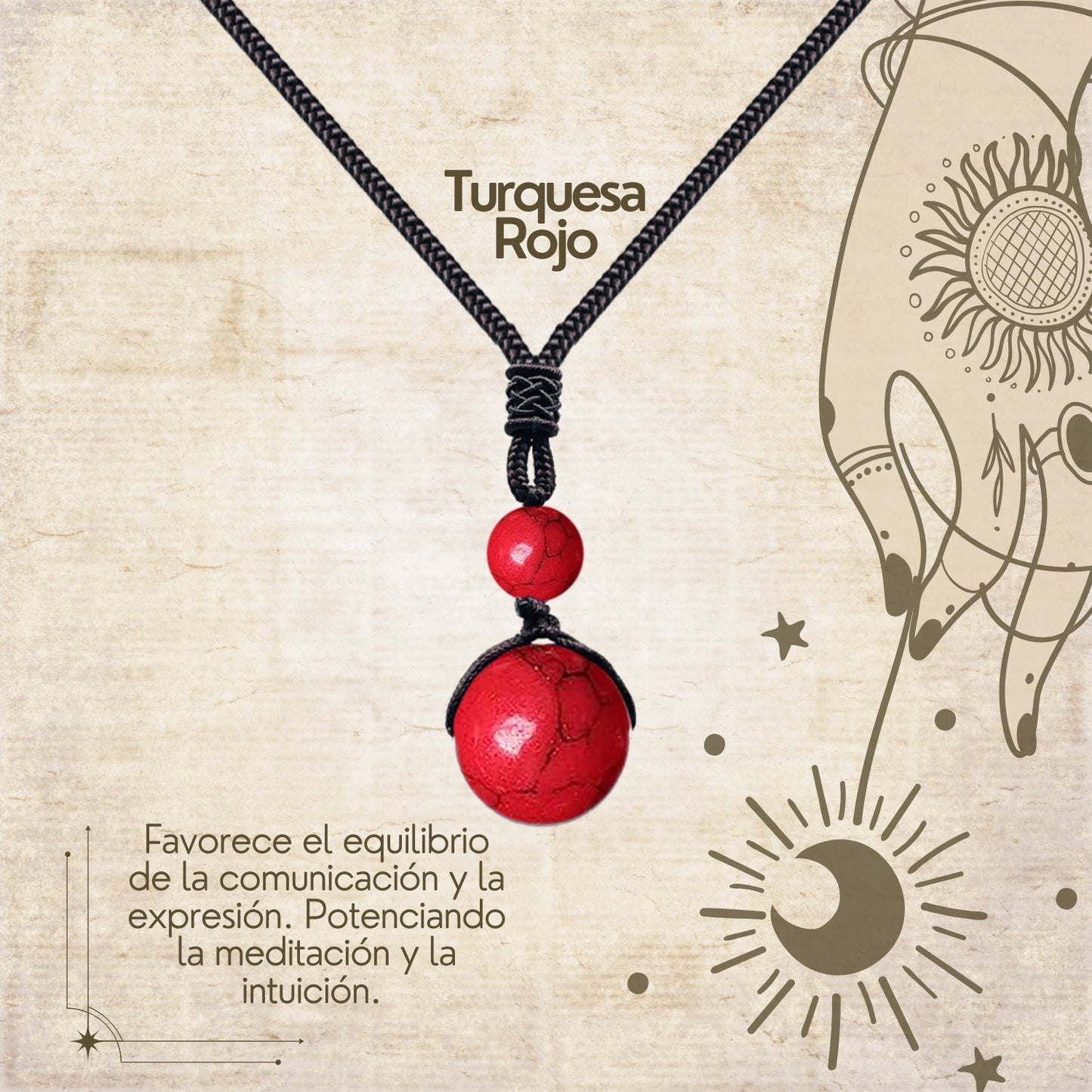 Colgante de piedra natural 14 mm 🌈 ¡Hecho a mano y con significado único! 🔮 Cuerda ajustable 40–70 cm