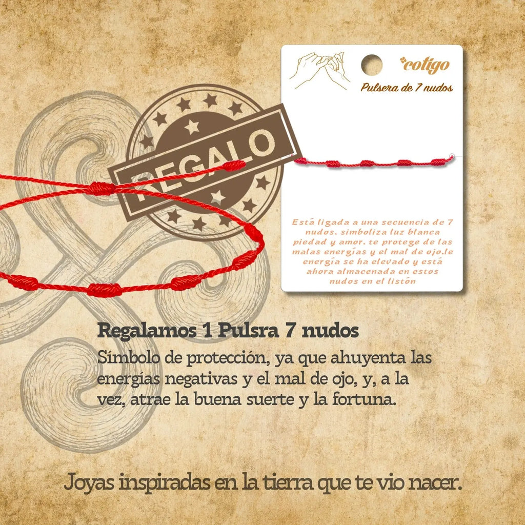 Pulsera 7 nudos con  Flor Barcelona Acero Dorado - cotigo