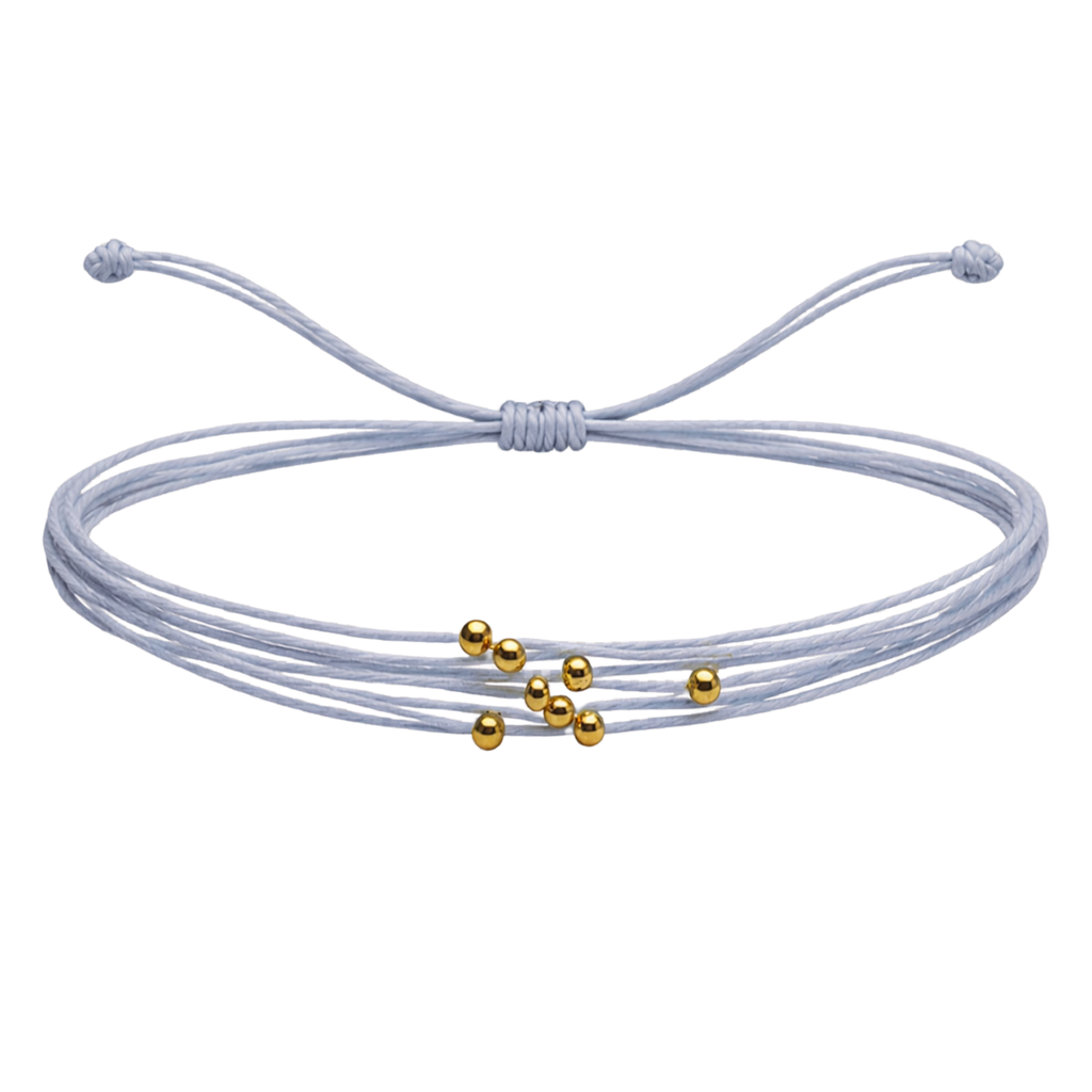 Pulsera Multihilo Encerado con Cuentas de Acero Inoxidable