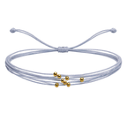 Pulsera Multihilo Encerado con Cuentas de Acero Inoxidable