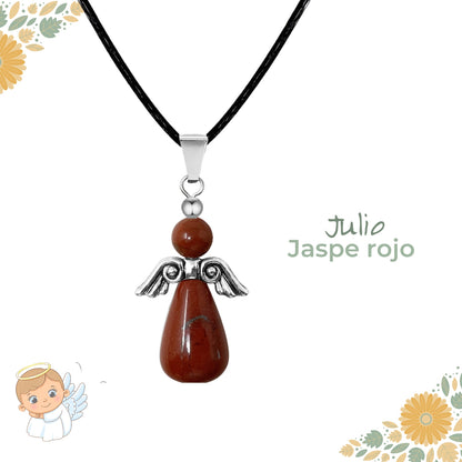 Regalo con intención 💖 Colgante Ángel de la guarda + piedra energética + tarjeta diseñada ¡y pulsera 7 nudos GRATIS!