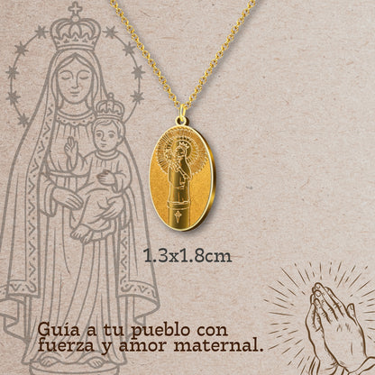 Colgante Acero VIRGEN DEL PILAR color Dorado