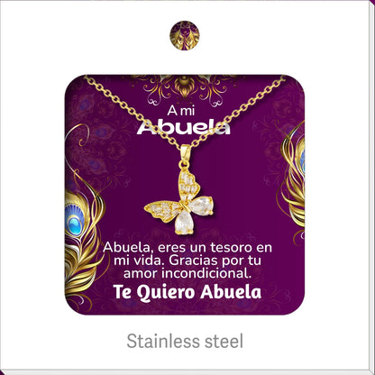Collar Acero para Mujer con Tarjeta Diseñado , Colgante Con Circonita para Mamá,  Amor, Esposa, Amiga, Hija, Abuela. Regalo para Cumpleaños, Día de Madre, San Valentín, Navidad.