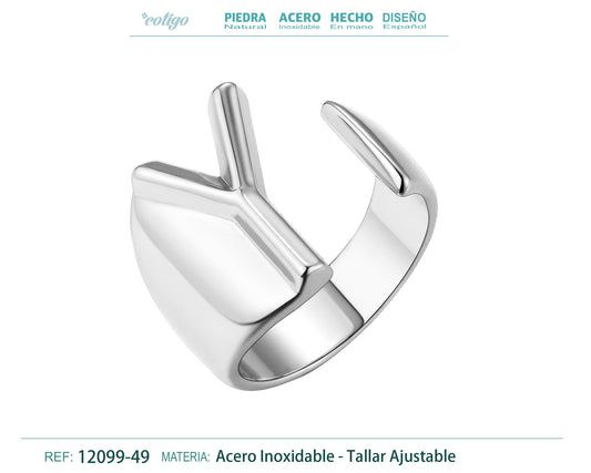 Anillo acero letra Y Acero