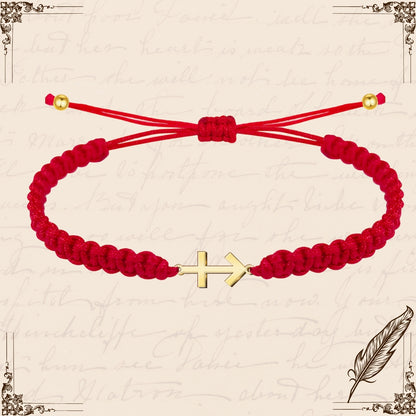 Pulsera Hilo Destino con Cruz contra el mal Acero Dorado