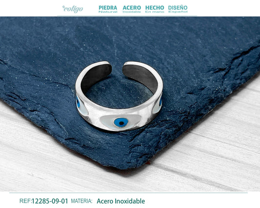 Anillo Acero de Ojo Turco