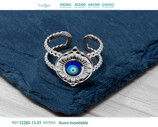 Anillo Acero de Ojo Turco