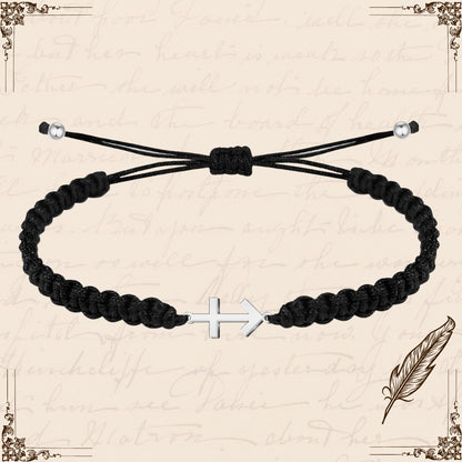 Pulsera Hilo Destino con Cruz contra el mal Acero Plateado