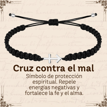 Pulsera Hilo Destino Hecho a Mano 🧵 con Amuleto de Suerte y Protección 🍀 en Acero Inoxidable 💎