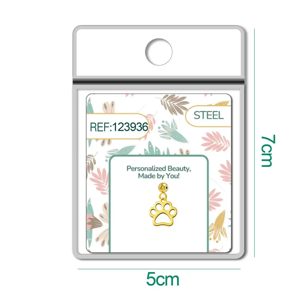 CHARM Acero Inoxidable color Dorado -con Bola de Goma - cotigo