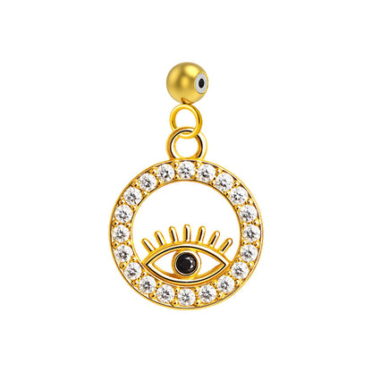 CHARM de Cobre Chapado Oro 14K con Circonita-con Bola de Goma