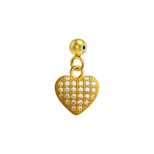 CHARM de Cobre Chapado Oro 14K con Circonita-con Bola de Goma