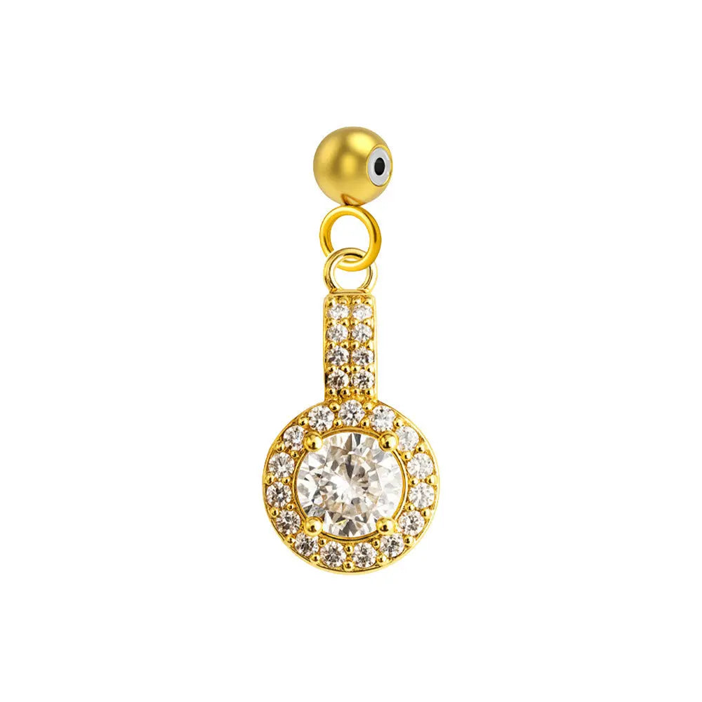 CHARM de Cobre Chapado Oro 14K con Circonita-con Bola de Goma - cotigo