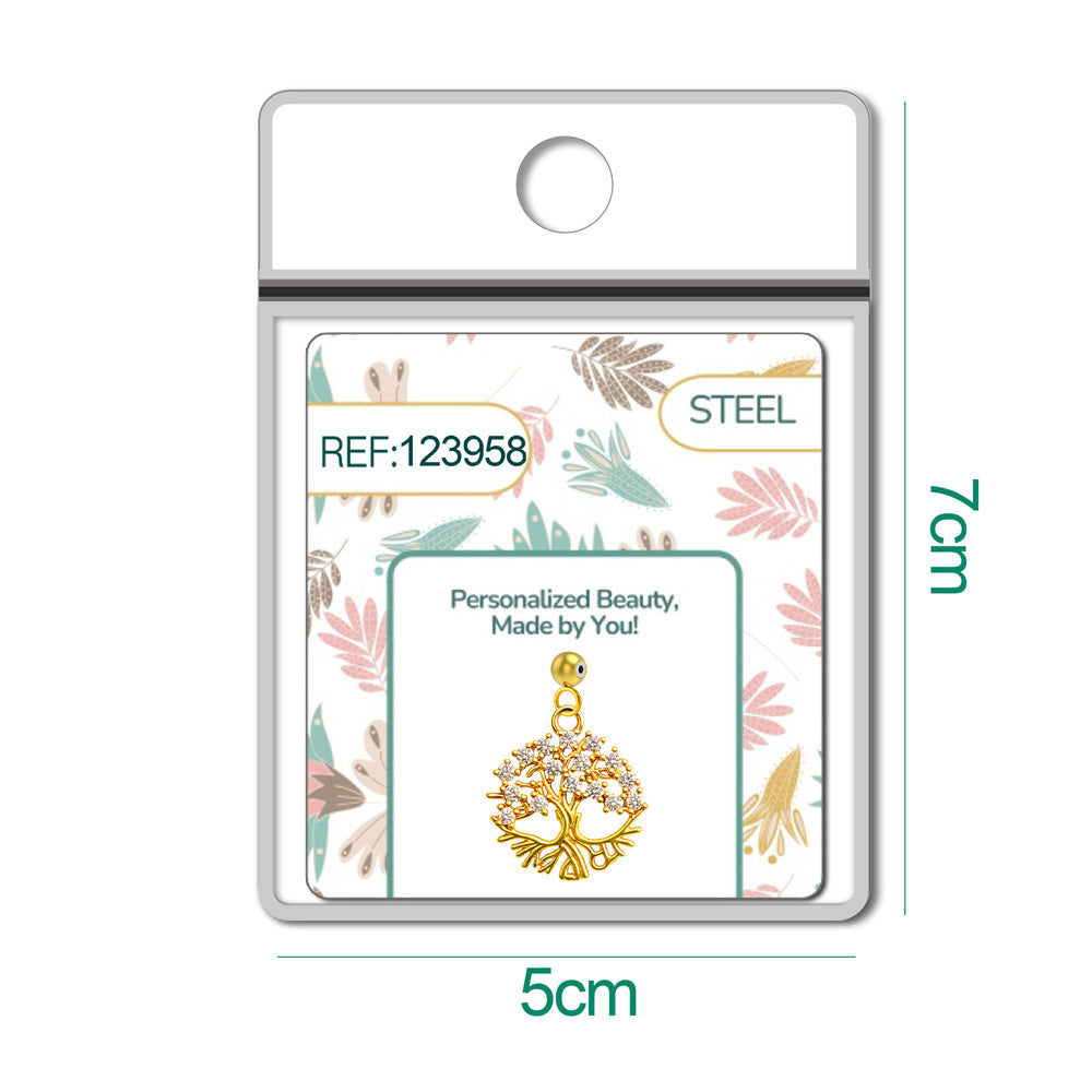 CHARM de Cobre Chapado Oro 14K con Circonita-con Bola de Goma