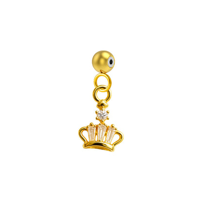 CHARM de Cobre Chapado Oro 14K con Circonita-con Bola de Goma