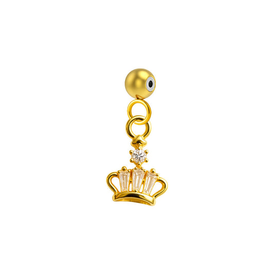 CHARM de Cobre Chapado Oro 14K con Circonita-con Bola de Goma