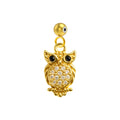 CHARM de Cobre Chapado Oro 14K con Circonita-con Bola de Goma - cotigo