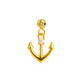CHARM de Cobre Chapado Oro 14K con Circonita-con Bola de Goma - cotigo