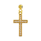 CHARM de Cobre Chapado Oro 14K con Circonita-con Bola de Goma - cotigo