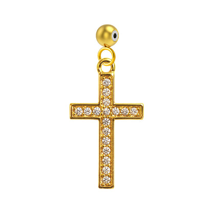 CHARM de Cobre Chapado Oro 14K con Circonita-con Bola de Goma