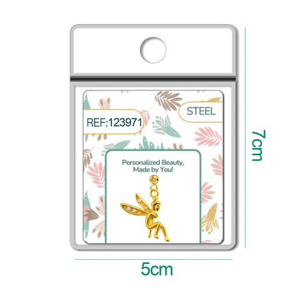 CHARM de Cobre Chapado Oro 14K con Circonita-con Bola de Goma