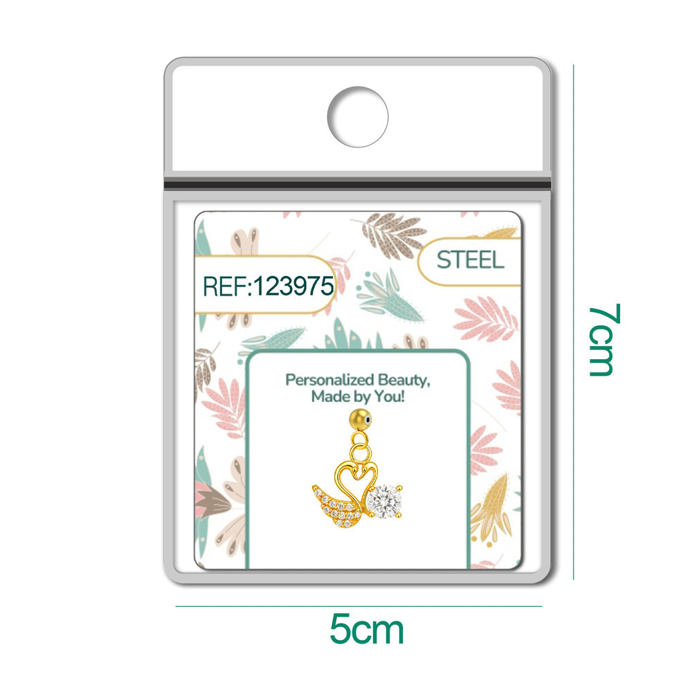 CHARM de Cobre Chapado Oro 14K con Circonita-con Bola de Goma