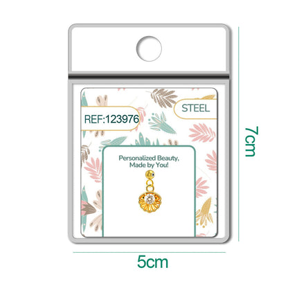 CHARM de Cobre Chapado Oro 14K con Circonita-con Bola de Goma