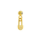 CHARM de Cobre Chapado Oro 14K con Circonita-con Bola de Goma - cotigo
