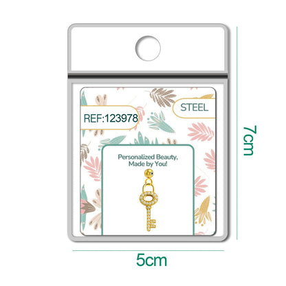 CHARM de Cobre Chapado Oro 14K con Circonita-con Bola de Goma