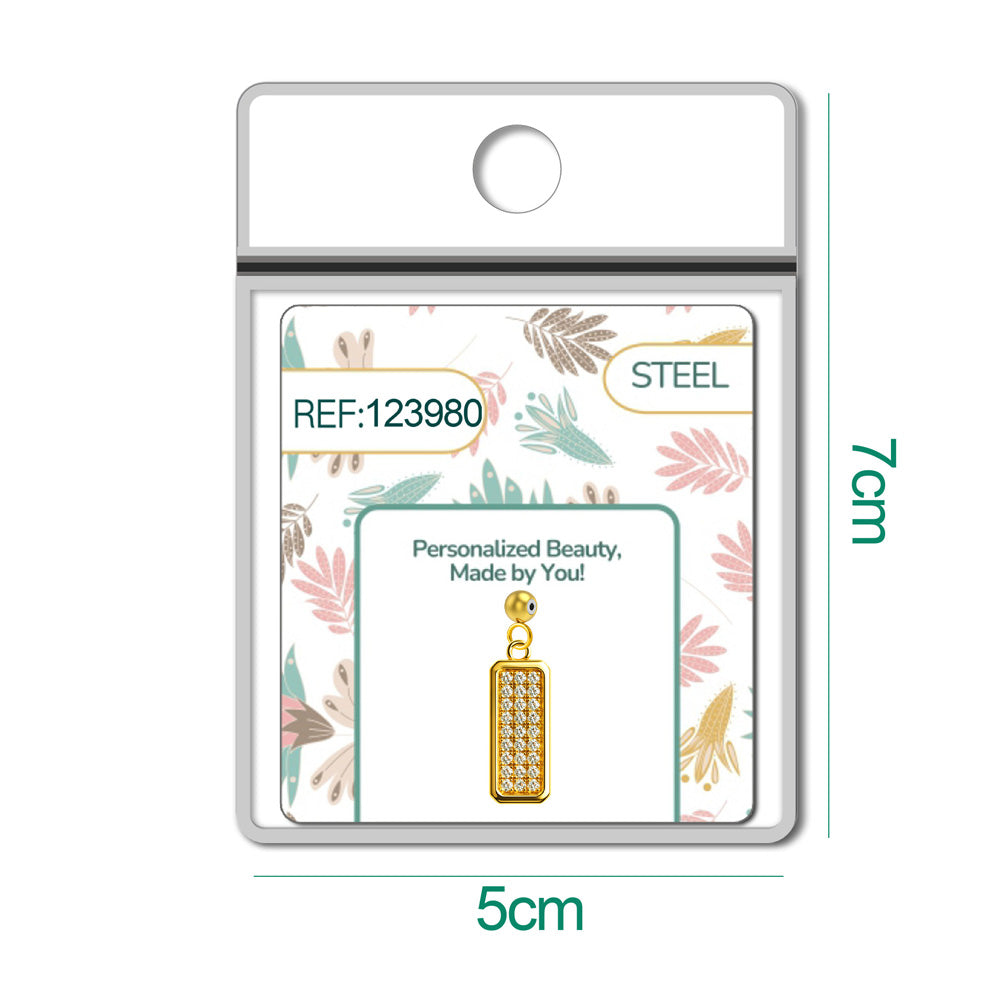 CHARM de Cobre Chapado Oro 14K con Circonita-con Bola de Goma