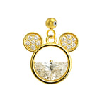 CHARM de Cobre Chapado Oro 14K con Circonita-con Bola de Goma - cotigo