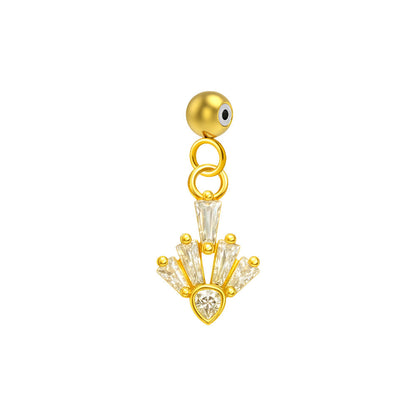 CHARM de Cobre Chapado Oro 14K con Circonita-con Bola de Goma
