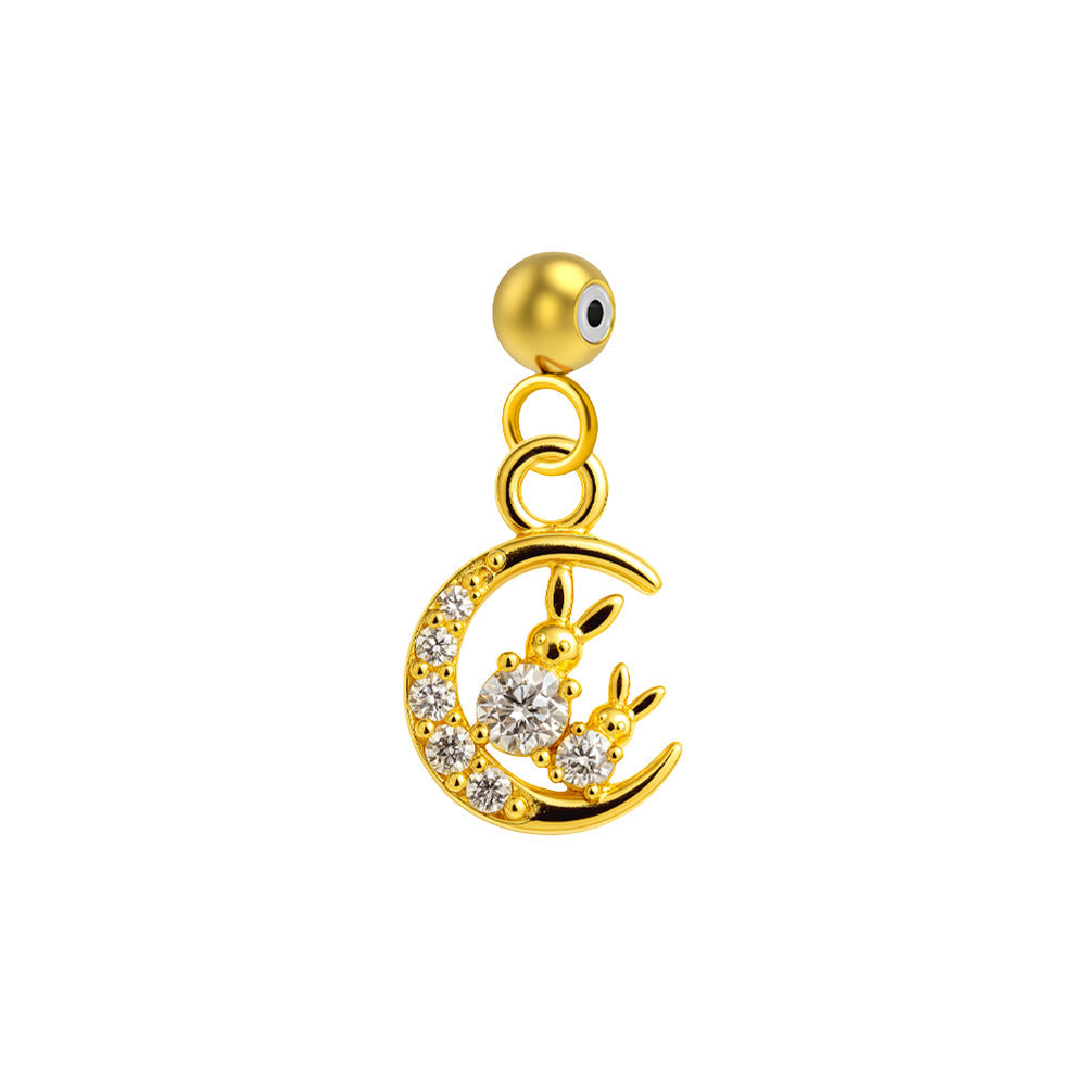 CHARM de Cobre Chapado Oro 14K con Circonita-con Bola de Goma - cotigo
