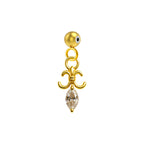 CHARM de Cobre Chapado Oro 14K con Circonita-con Bola de Goma - cotigo