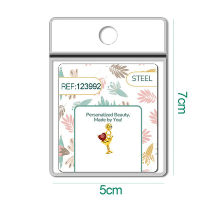 CHARM de Cobre Chapado Oro 14K con Circonita-con Bola de Goma