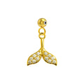 CHARM de Cobre Chapado Oro 14K con Circonita-con Bola de Goma - cotigo