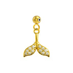 CHARM de Cobre Chapado Oro 14K con Circonita-con Bola de Goma - cotigo