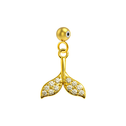CHARM de Cobre Chapado Oro 14K con Circonita-con Bola de Goma