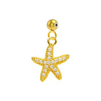 CHARM de Cobre Chapado Oro 14K con Circonita-con Bola de Goma - cotigo