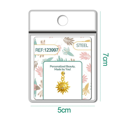 CHARM de Cobre Chapado Oro 14K con Circonita-con Bola de Goma