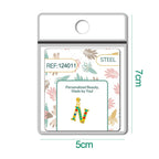 CHARM de Letra N Acero color Dorado con Circonita-con Bola de Goma - cotigo
