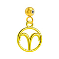 CHARM de Zodíaco Áries Acero color Dorado-con Bola de Goma - cotigo