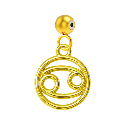 CHARM de Zodíaco Câncer Acero color Dorado-con Bola de Goma