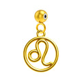 CHARM de Zodíaco Leão Acero color Dorado-con Bola de Goma - cotigo
