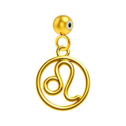 CHARM de Zodíaco Leão Acero color Dorado-con Bola de Goma